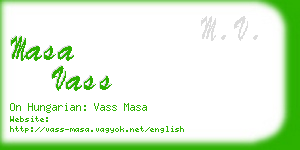 masa vass business card